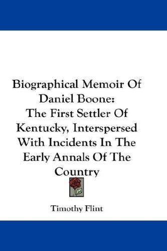 Cover for Biographical Memoir Of Daniel Boone