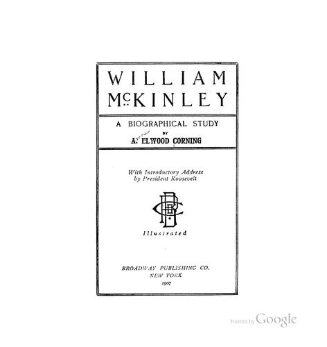 Cover for William McKinley
