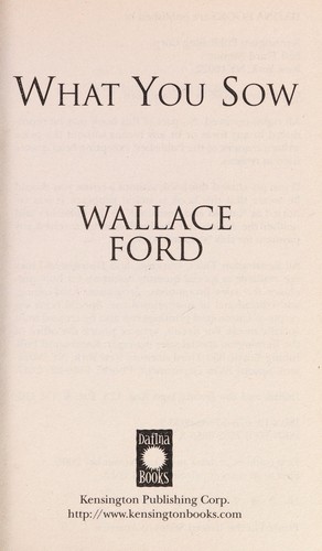 Cover for What you sow