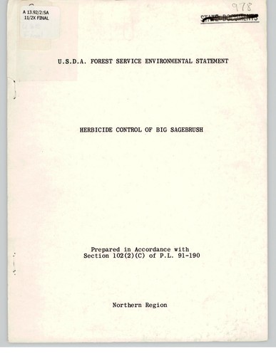Cover for Herbicide control of big sagebrush