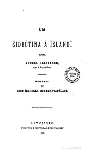 Cover for Um siðbótina á Íslandi