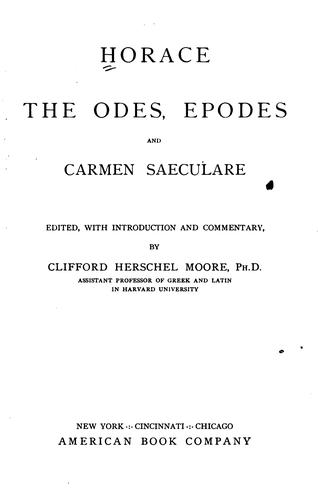 Cover for Horace: The Odes and Epodes