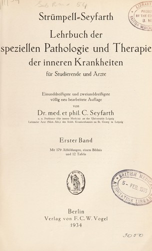 Cover for Lehrbuch der speziellen Pathologie und Therapie der inneren Krankheiten f©ơr Studierende und ©rzte