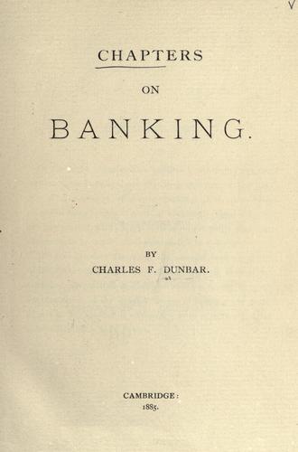 Cover for Chapters on banking
