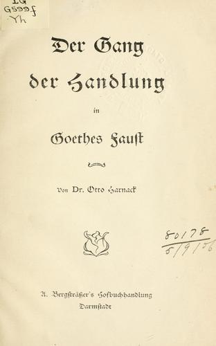 Cover for Gang der Handlung in Goethes Faust.