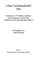 Cover for Lobser Liederhandschrift