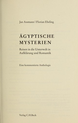 Cover for Ägyptische Mysterien