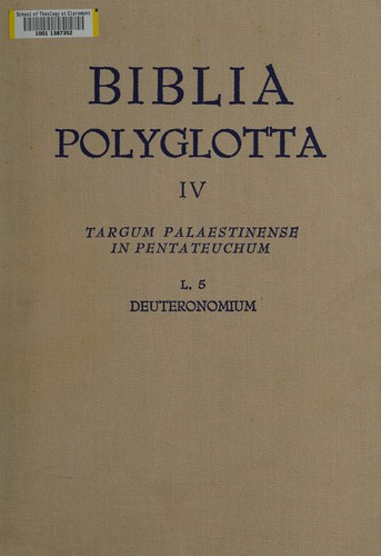 Cover for Deuteronomium ...