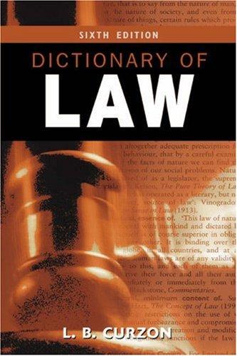 Cover for Dictionary of law