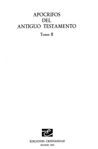 Cover for Apócrifos del Antiguo Testamento