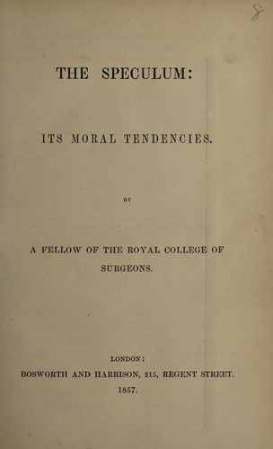 Cover for The speculum