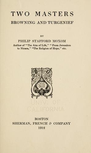 Cover for Two masters