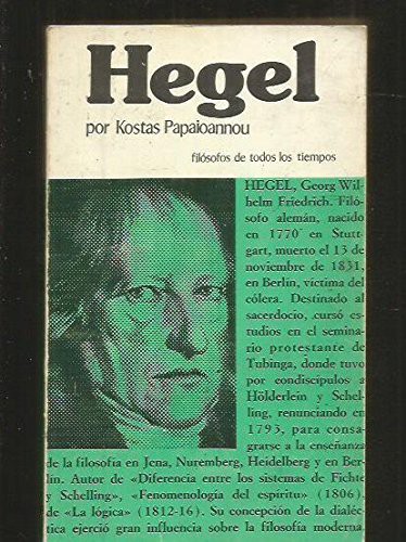 Cover for Hegel [Paperback] by kostas_papaioannou
