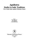 Cover for Agnihotra studies in Indic traditions