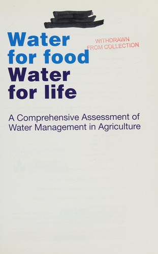 Cover for Water for food, water for life
