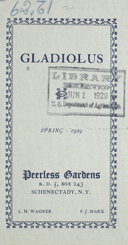 Cover for Gladiolus, spring 1929