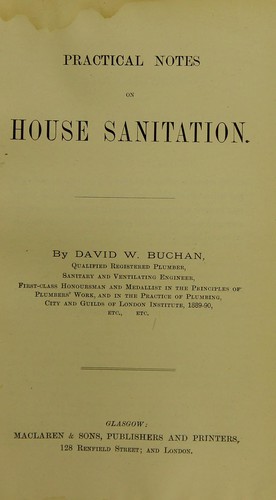 Cover for Practical notes on house sanitation
