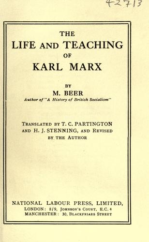 Cover for The life and teaching of Karl Marx