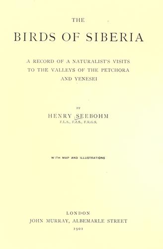 Cover for The birds of Siberia