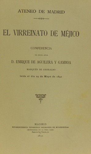 Cover for El virreinato de Méjico