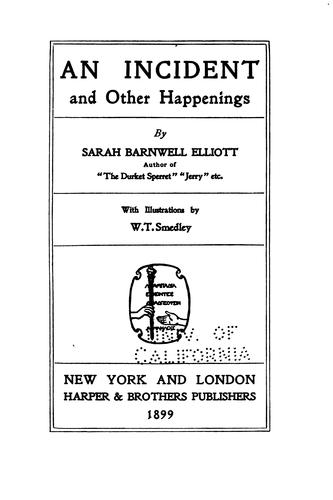 Cover for An Incident, and Other Happenings