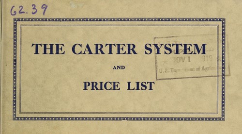 Cover for The Carter system and price list