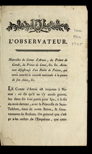 Cover for L'observateur