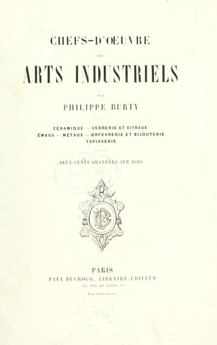 Cover for Chefs-d'oeuvre des arts industriels