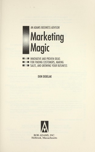Cover for Marketing magic