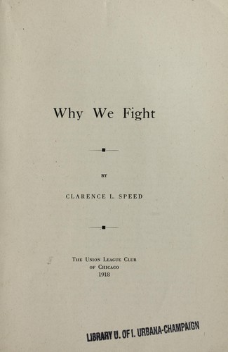 Cover for Why we fight