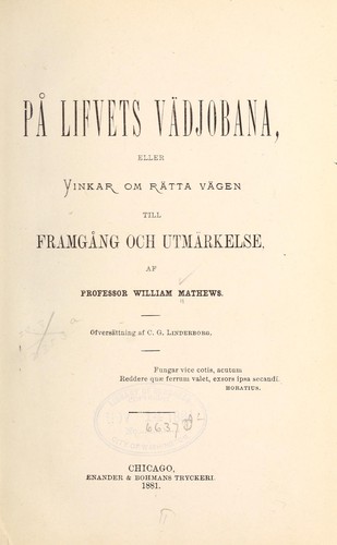 Cover for På lifvets vädjobana