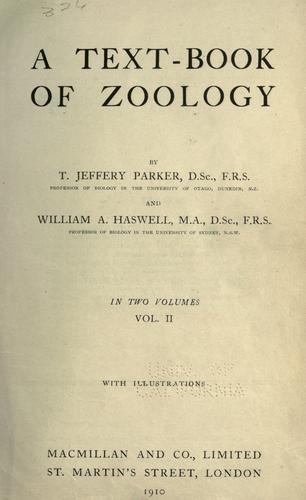 Cover for A text-book of zoology