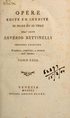 Cover for Opere edite e inedite in prosa ed in versi