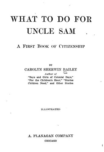 Cover for What to do for Uncle Sam
