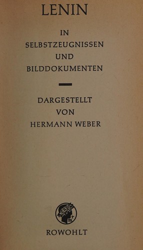 Cover for Lenin in Selbstzeugnissen und Bilddokumenten
