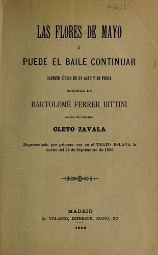 Cover for Las flores de mayo, o, Puede el baile continuar