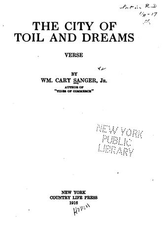 Cover for The city of toil and dreams
