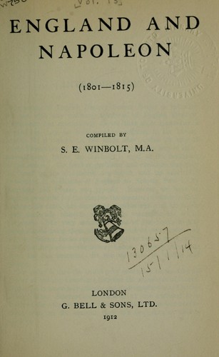 Cover for England and Napoleon