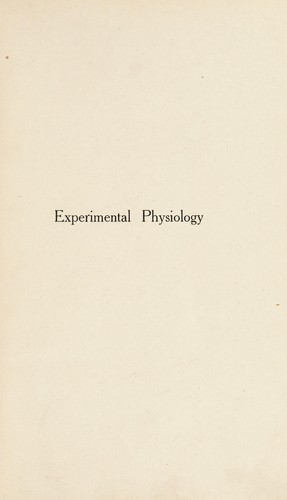 Cover for Experimental physiology