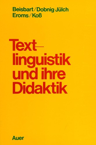 Cover for Textlinguistik und ihre Didaktik