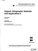 Cover for Organic holographic materials and applications II