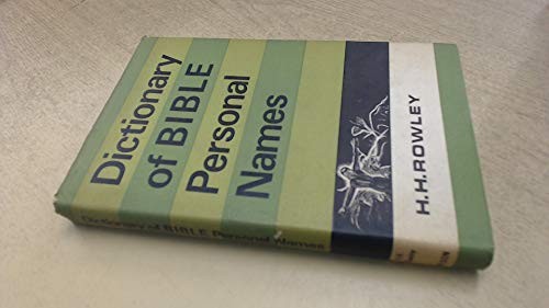 Cover for Dictionary of Bible personal names