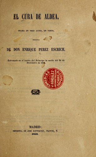 Cover for El cura de aldea