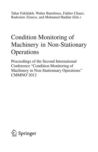 Cover for Condition Monitoring of Machinery in Non-Stationary Operations