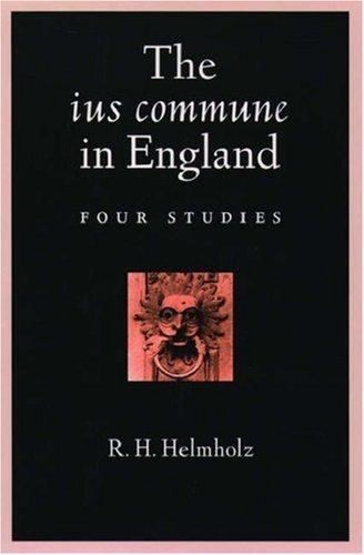 Cover for The ius commune in England