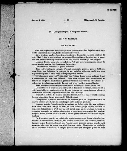 Cover for Nos gros chagrins et nos petites misères
