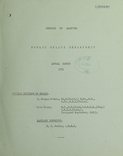 Cover for [Report 1951]