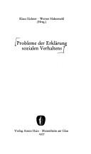 Cover for Probleme der Erklärung sozialen Verhaltens