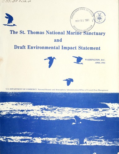Cover for Proposed St. Thomas national marine sanctuary