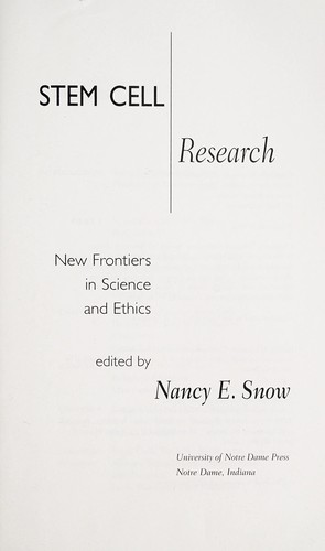 Cover for Stem cell research